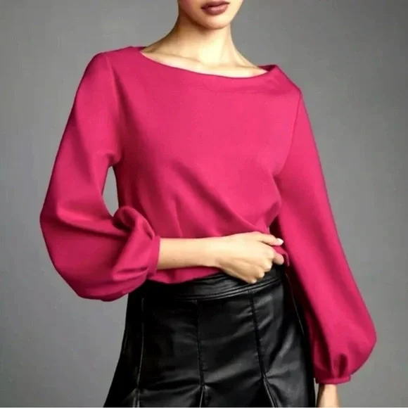 Maeve Anthropologie Hot Pink Corset Tie Back Top - Picture 2 of 9